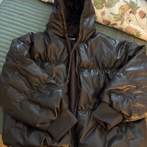 BROWN CROP PUFF JACKET H&M size M